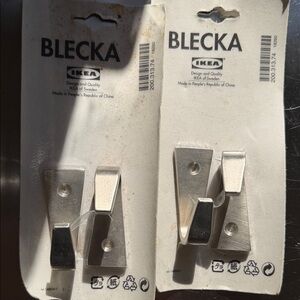 IKEA BLECKA Silver Metal Hooks